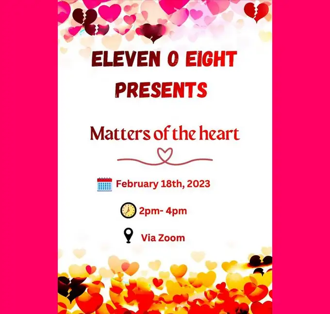 1108 Poetry past events - "Matters of the Heart" poetry slam poster - St. Louis