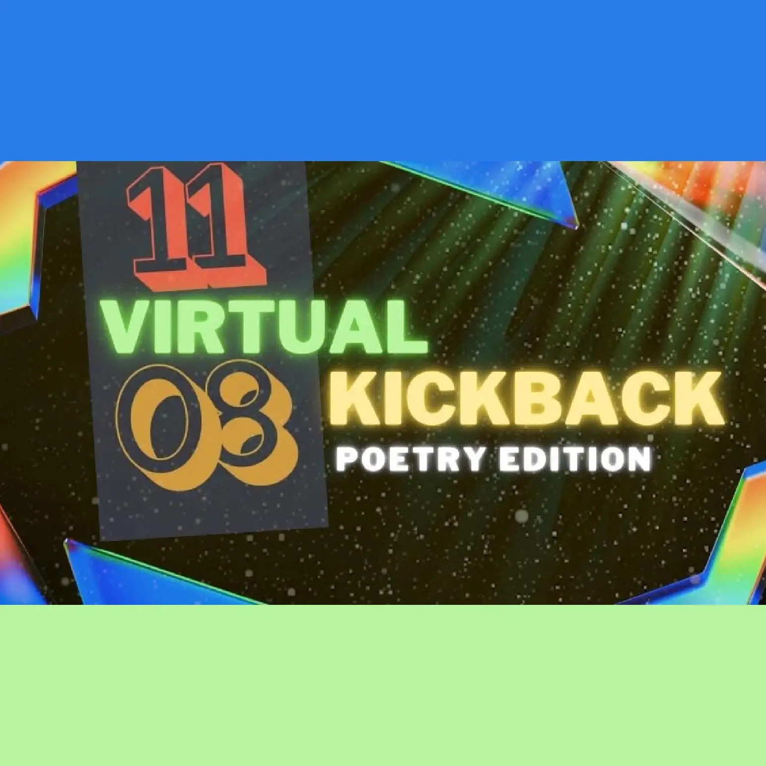 1108 Poetry past events - "Virtual Kickback" poetry open mic poster - St. Louis